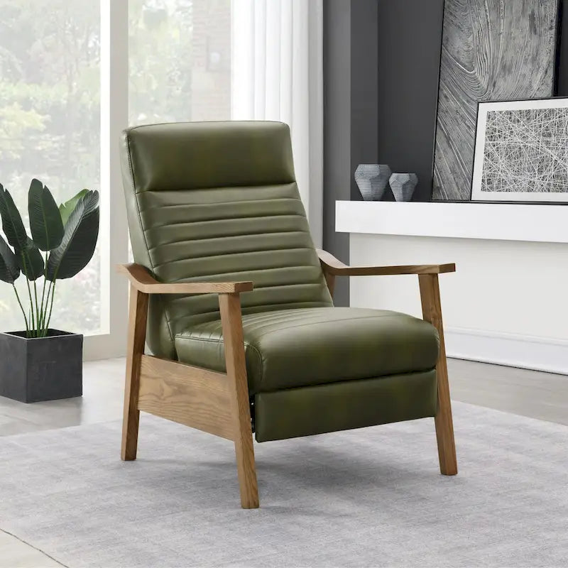 Fauteuil inclinable en bois massif avec accoudoirs et dossier