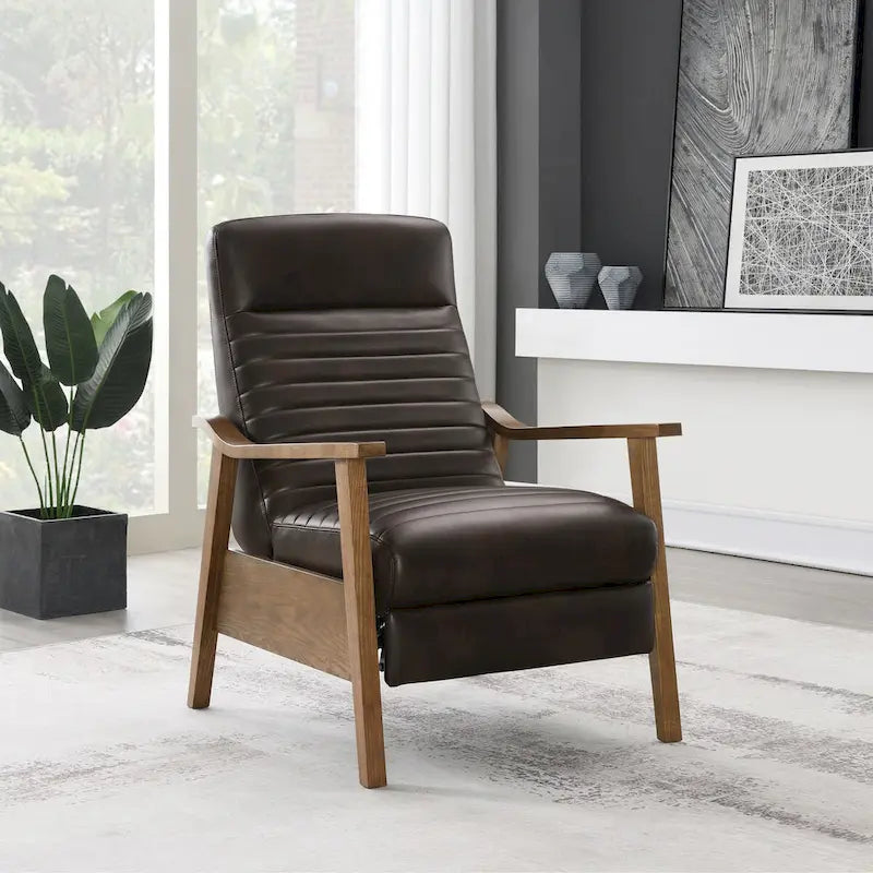 Fauteuil inclinable en bois massif avec accoudoirs et dossier