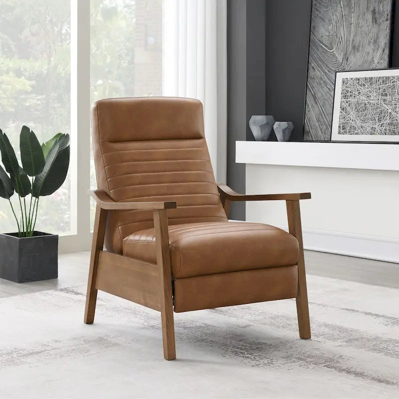 Fauteuil inclinable en bois massif avec accoudoirs et dossier