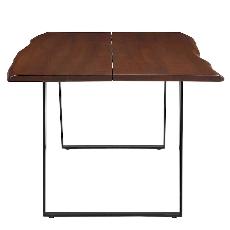 Table de salle à manger en bois d'acacia à bord brut
