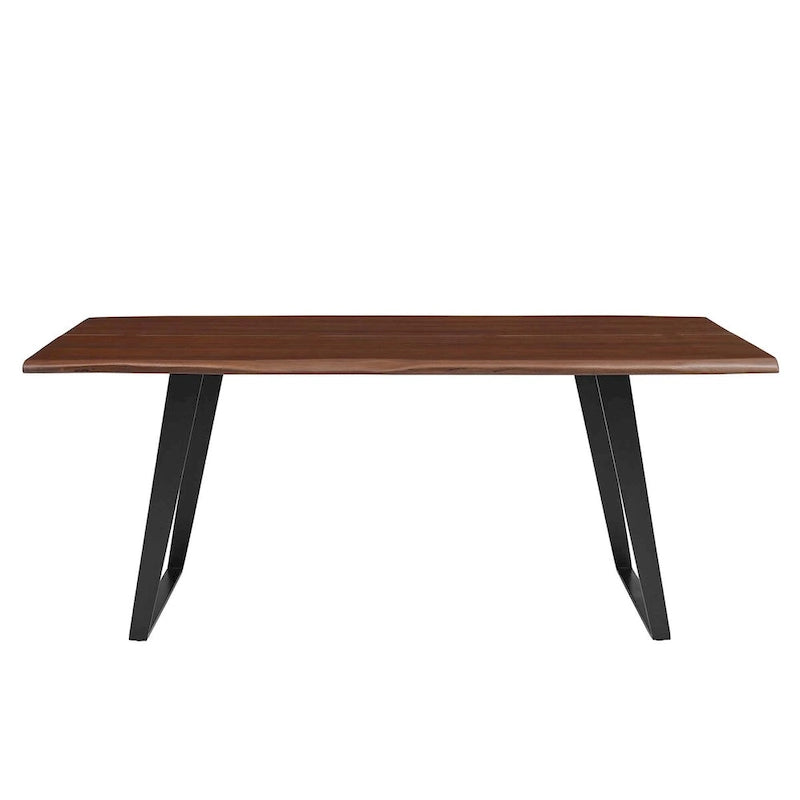 Table de salle à manger en bois d'acacia à bord brut
