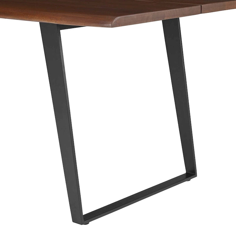 Table de salle à manger en bois d'acacia à bord brut