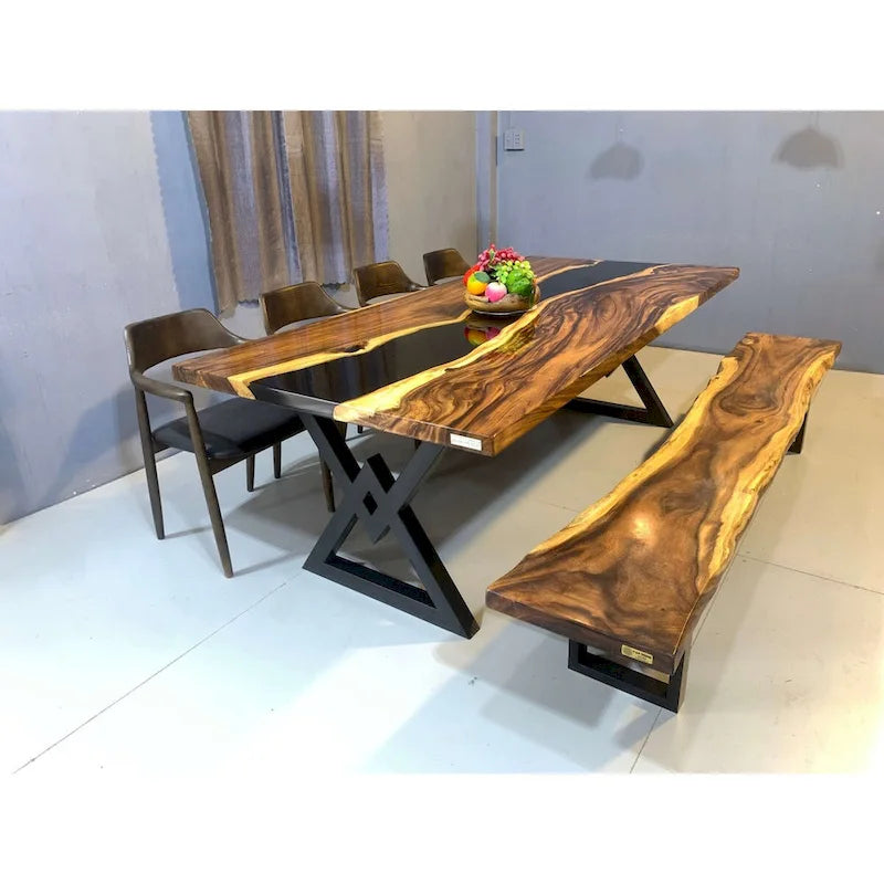 Table à manger en résine époxy