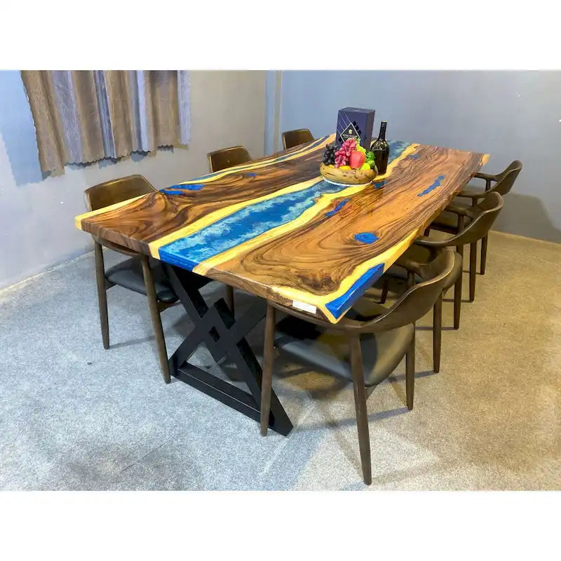 Table à manger en résine époxy