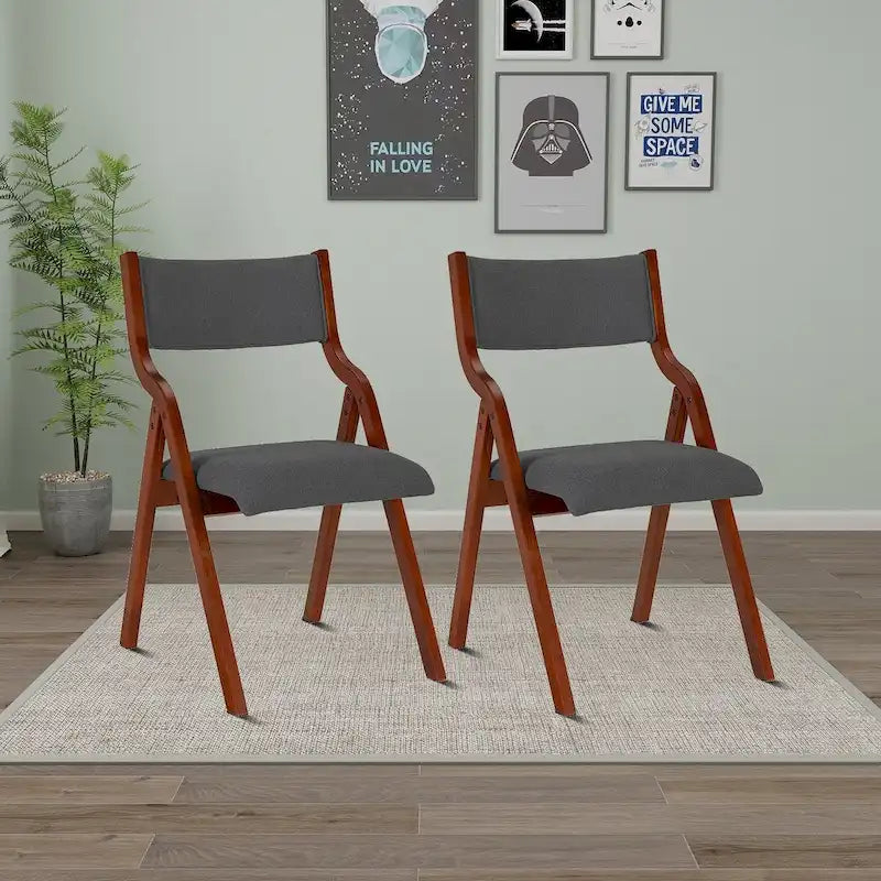 Chaises pliantes rembourrées en tissu vintage, lot de 2